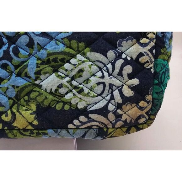 Vera Bradley Quilted Tote Bag - Blue & Green Paisley Pattern - Shoulder Straps - - Picture 2 of 8